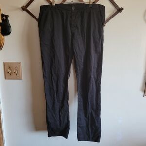 Civilianaire Cotton Chino Pants Straight Black Lightweight Button Fly 36 x 30